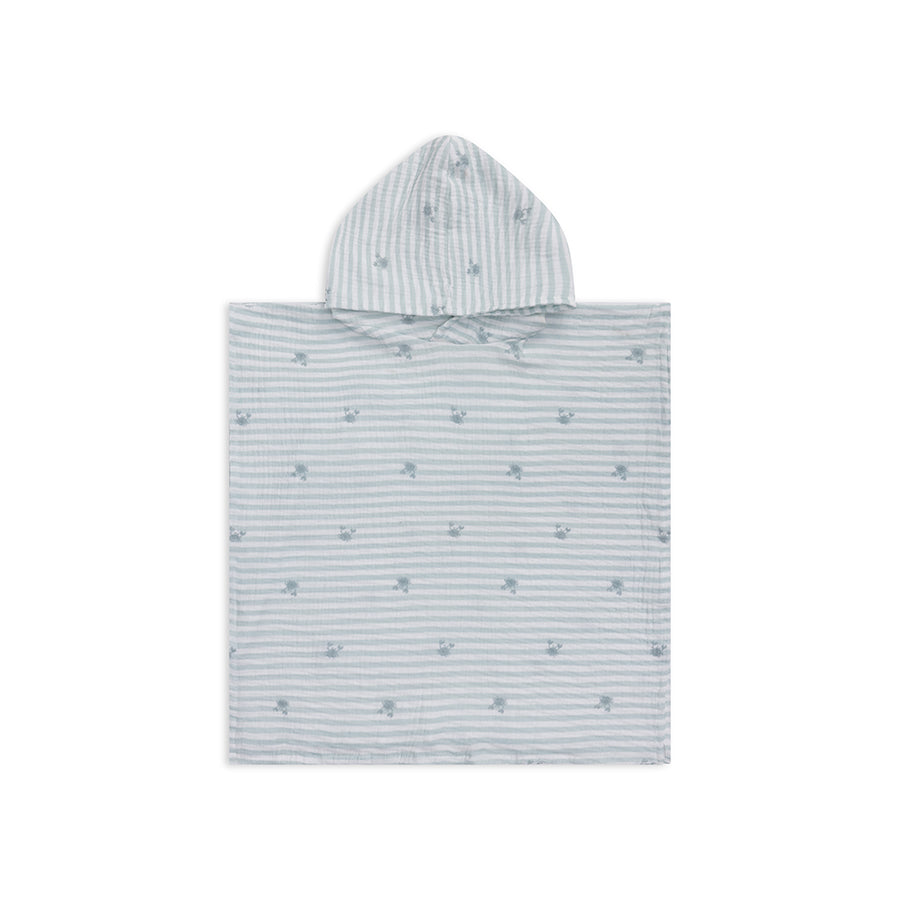 Crabby | Groen/Witte Hydrofiele Strandponcho 50 x 50 cm
