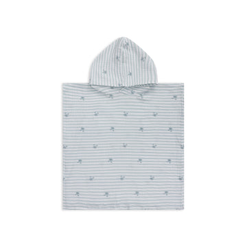 Crabby | Groen/Witte Hydrofiele Strandponcho 50 x 50 cm