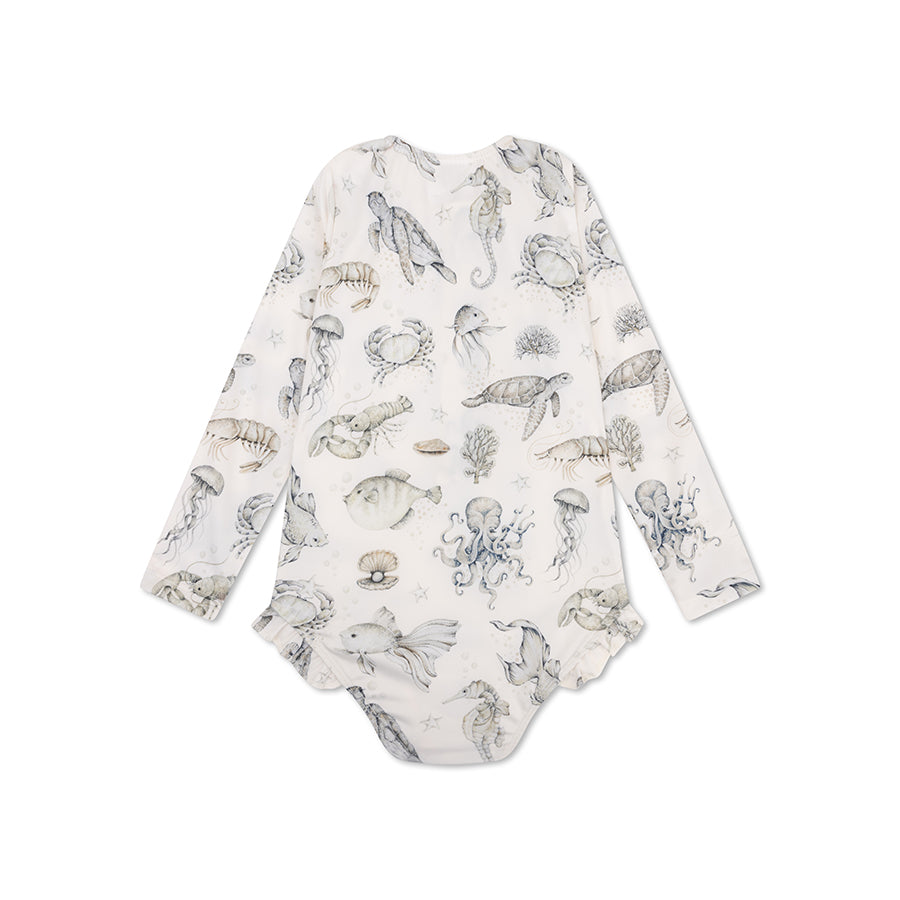 Sea Life | Groen Meisjes UV Badpak met lange mouwen